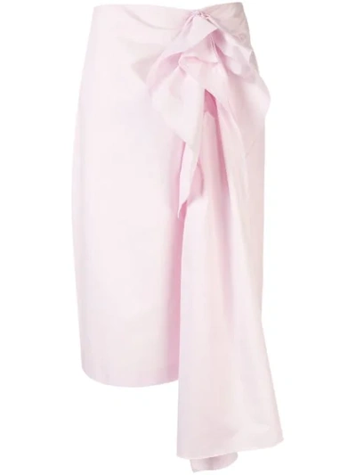 Shop Delpozo Ruffle-embellished Skirt In Pink