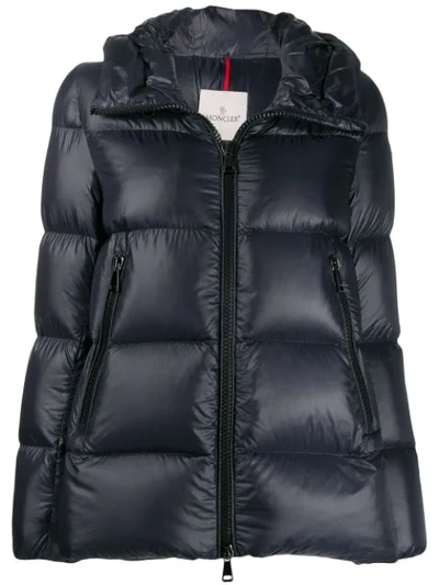 MONCLER ZIPPED SHORT PUFFER JACKET - 蓝色