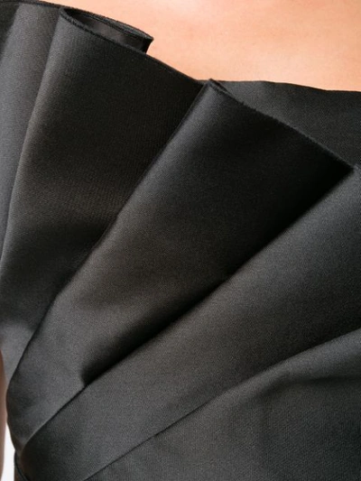 Shop Alberta Ferretti Pleated Sleeveless Dress In Black