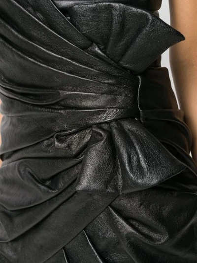 STRAPLESS DRAPED FITTED DRESS