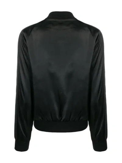 Shop Perfect Moment Satin Bomber Jacket In Black