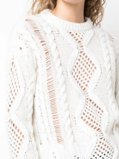 Shop Amiri Boyfriend Multipoint Crew Neck Sweater In White
