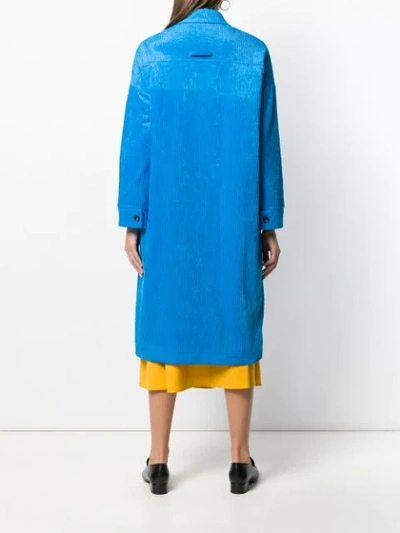 Shop Alysi Padded Corduroy Coat In Blue