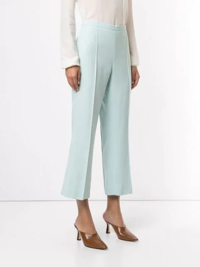 Shop Andrew Gn Tailored Cropped Trousers In Green