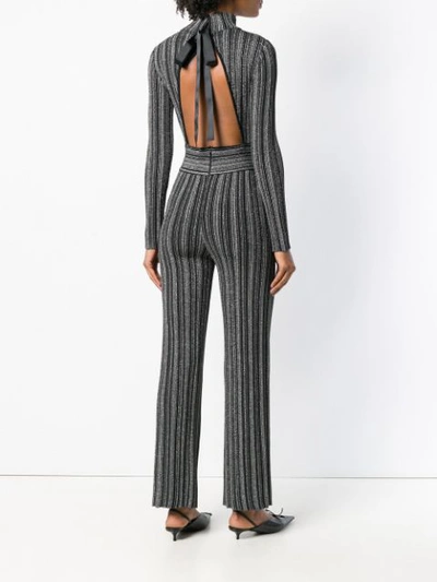 striped fitted jumpsuit