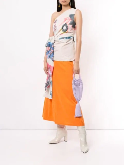 Shop Roksanda One-shoulder Top In Multicolour