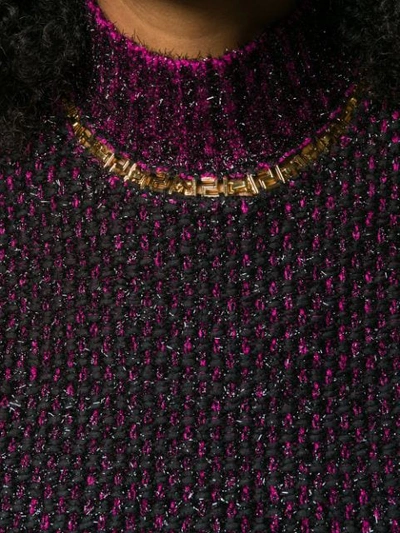 Shop Versace Sleeveless Knitted Top In A2055 Nero