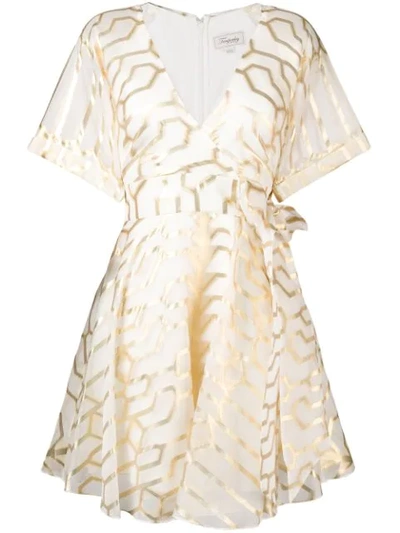 Shop Temperley London Tapis Mini Wrap Dress In White