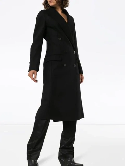 Shop Ann Demeulemeester Long Collared Coat In Black