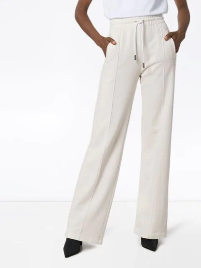 Shop Off-white Diagonal Stripe Detail Sweatpants In White