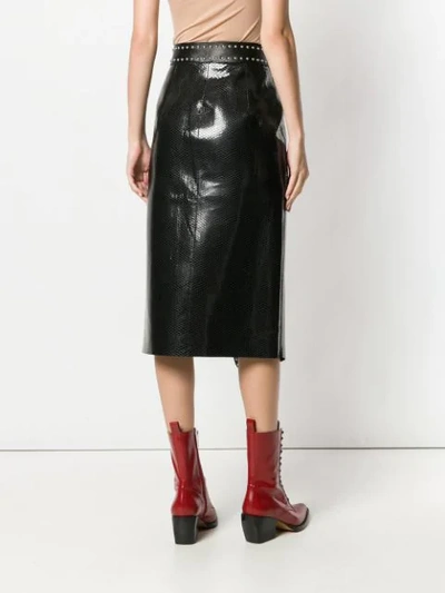 Shop Alexander Mcqueen Leather Studded Skirt In Black