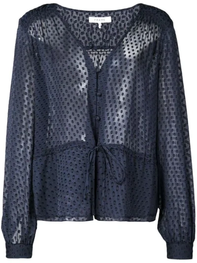 Shop Frame Sheer Dotted Blouse In Blue