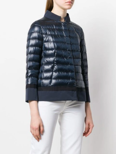 Shop Herno Feather Down Padded Jacket In Blue