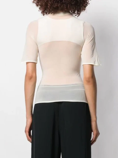 Shop Courrèges Sheer Jersey T-shirt In White