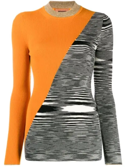 Shop Missoni Print Mix Jumper In Sm0rr Orange Black