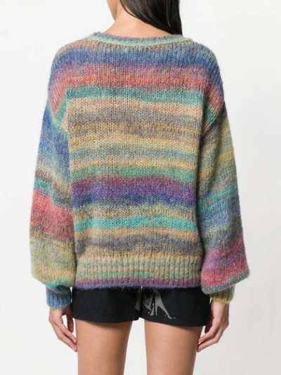 Shop Closed Striped Knitted Sweater - Blue