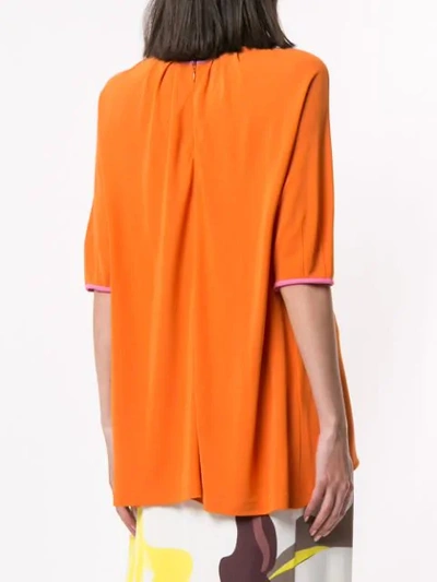 Shop Marni Pleated Details Half-sleeved Top In Orange