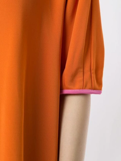 Shop Marni Pleated Details Half-sleeved Top In Orange