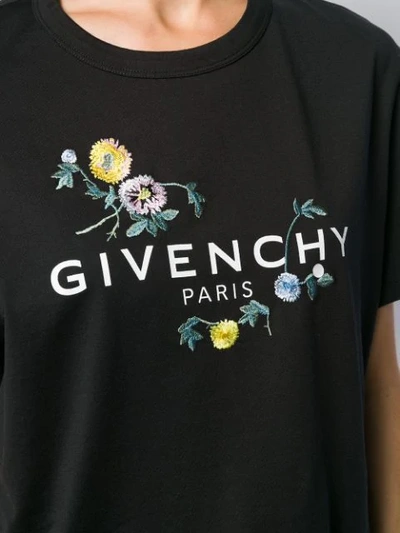 Shop Givenchy Floral Logo T-shirt In Black