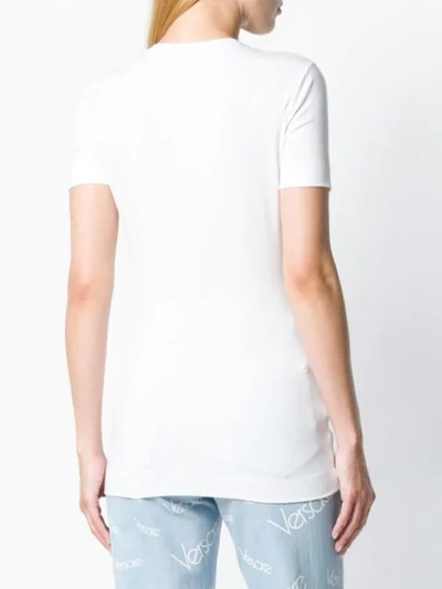 Shop Versace Medusa Embellished T-shirt - White
