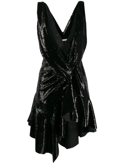 Shop Philosophy Di Lorenzo Serafini Asymmetric Sequinned Dress In Black