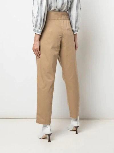 Shop Loewe High Waist Trousers In Beige