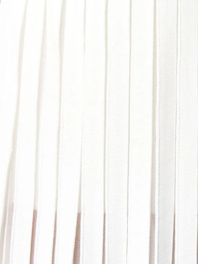 Shop Balmain Pleated Midi Skirt In White