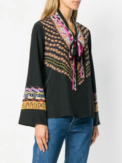 Shop Etro Pussy Bow Blouse In Black