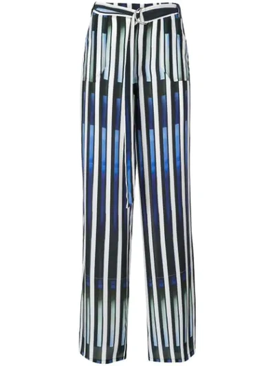 Shop Nicole Miller Piano Keys Trousers In Blue