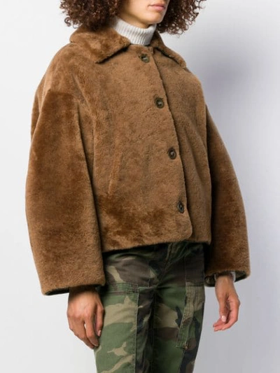 Shop Yves Salomon Reversible Puffer Jacket In Brown