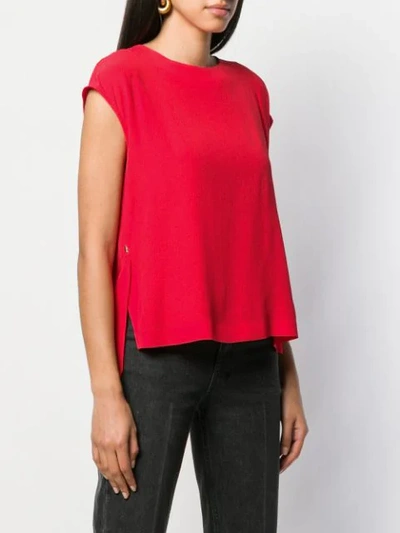 Shop Cavalli Class Logo Embroidered T-shirt In Red