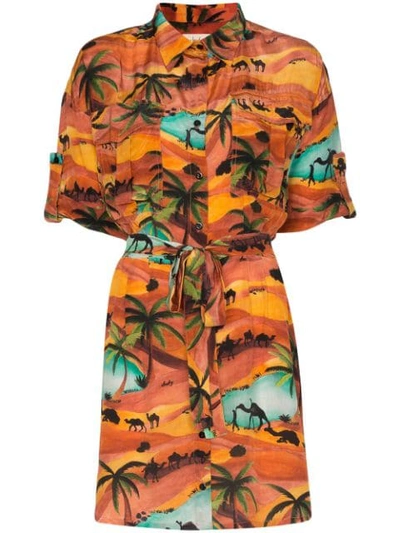 Shop Chufy Safari-print Shirt-dress In Multicoloured