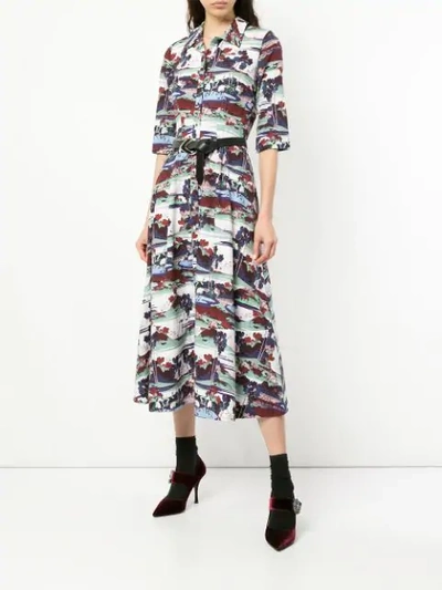 Shop Erdem Graphic Print Shirt Dress - Multicolour