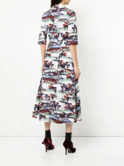 Shop Erdem Graphic Print Shirt Dress - Multicolour