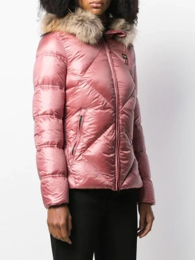 Shop Blauer Padded Hooded Jacket In Pink