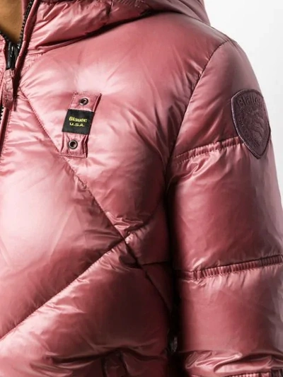 Shop Blauer Padded Hooded Jacket In Pink