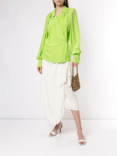 Shop Anna October Wrap Relaxed Blouse In Matcha