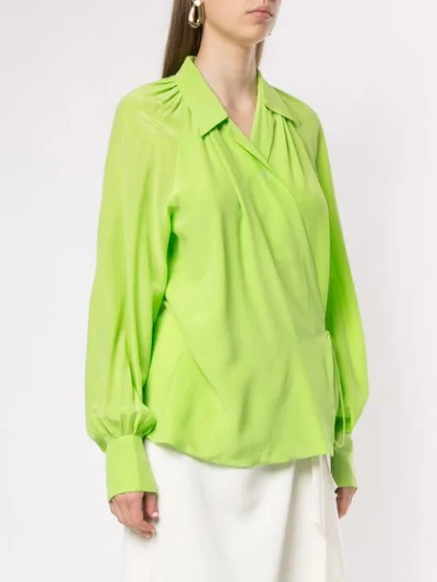 Shop Anna October Wrap Relaxed Blouse In Matcha