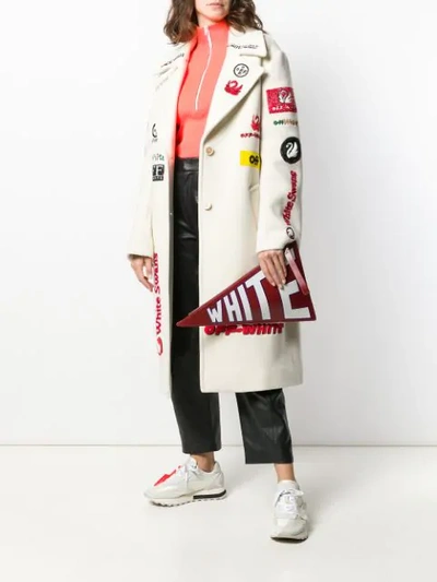 OFF-WHITE PATCH DETAIL COAT - 白色