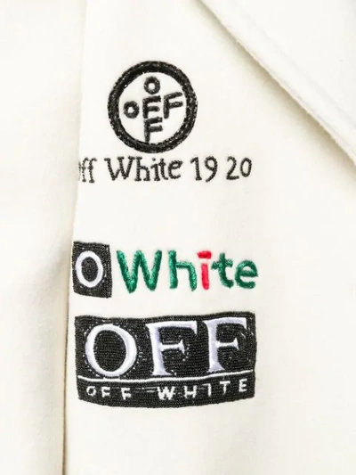 Shop Off-white Patch Detail Coat In White