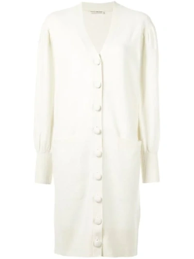Shop Ulla Johnson Magnolia Mid-length Cardigan In White