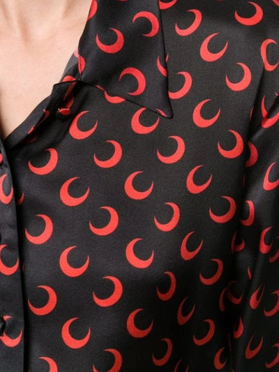 Shop Marine Serre Moon Print Shirt In All Over Red Moon Black