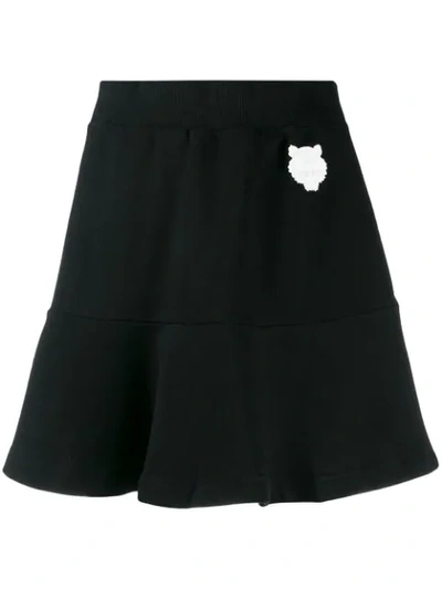 Shop Kenzo Tiger Patch Skirt In Black