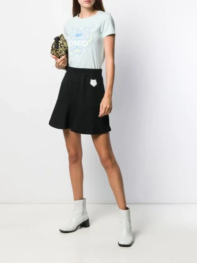 Shop Kenzo Tiger Patch Skirt In Black