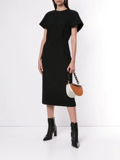 Shop Dion Lee Cap Sleeve Midi Dress In Black
