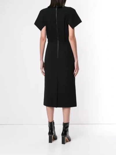 Shop Dion Lee Cap Sleeve Midi Dress In Black