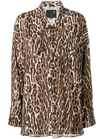 Shop R13 Leopard Print Shirt In Brown