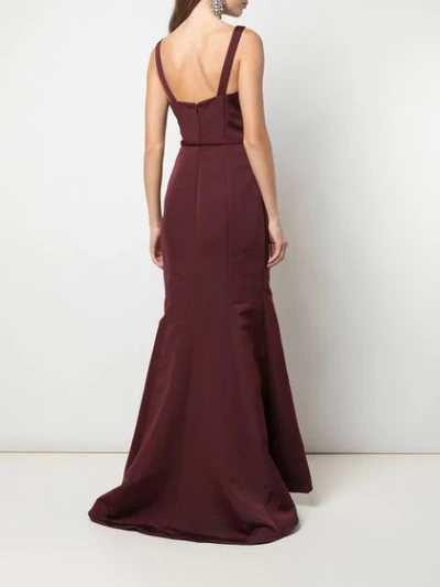 Shop Amsale Fishtail Gown In Red