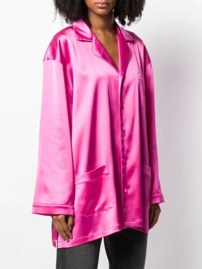 Shop Balenciaga Pajama Pocket Shirt In Pink