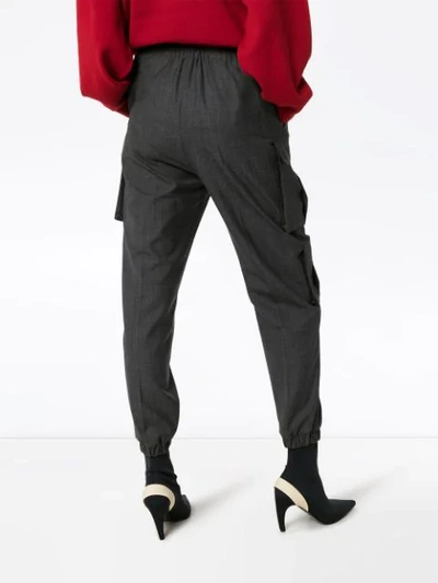 Shop Prada Utility Wool Trousers In Grey